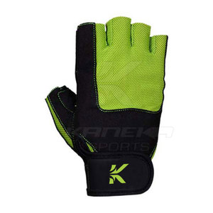 Gants de cyclisme en cuir absorbant les chocs, demi-doigts, avec paume antidérapante et fermeture auto-agrippante – Durables et respirants pour hommes – KANEKA SPORTS - Product Image 2