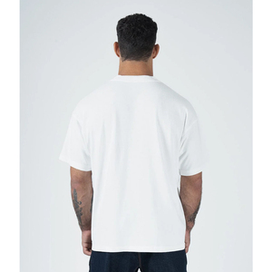 T-shirt de sport pour homme 100% coton, personnalisé avec impression sérigraphique sur le devant, tricoté, coupe oversize, séchage rapide, anti-boulochage, pour musculation et entraînement - Product Image 3