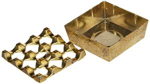Cenicero de Cigarrillos de Latón Dorado Antiguo con Soporte para Cigarros, Cuadrado, Decorativo, para Mesa, Hogar u Oficina - Product Image 4