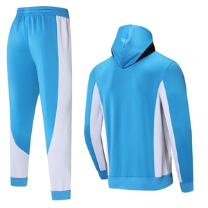 Conjunto Deportivo Azul para Hombre, Chaqueta con Capucha y Cierre Completo, Diseño Deportivo, Transpirable, Poliéster, Corte Regular, Bolsillos Laterales, Ropa de Primavera - Product Image 2