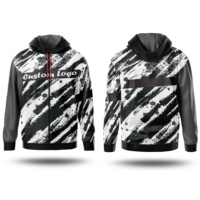Sweat-shirt à capuche zippé pour homme, imprimé géométrique rose, turquoise, noir, respirant, tricoté, coupe classique, style sportif automne