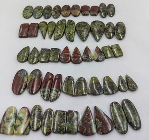 ผู้ค้าส่งพลอยแจสเปอร์เลือดมังกรธรรมชาติแบบคู่ทรงคาโบชอง - Product Image 1