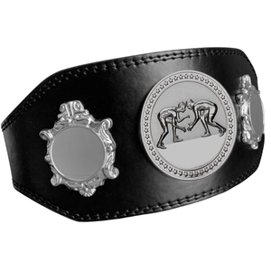 Cinturón de Campeonato de Lucha Libre Plateado con Diseño de Luchadores, Cinturón de Título Personalizable, Edición Premium de Colección - Product Image 2
