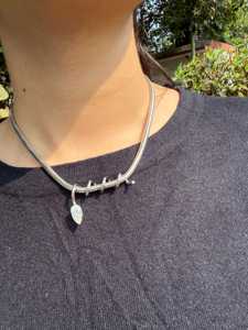 Collar de Serpiente Enrollada con Diamantes, Venta al por Mayor, Plata de Ley 925, Diamante Cultivado en Laboratorio de Corte Pera de 1 ct, Gargantilla Flexible, Fabricación de Joyería - Product Image 3