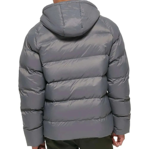 Hot Selling Waterproof Men's Puffer Jacket Winter Customised <b>Colour</b> Logo Zipper Crocheted Technique 100% Nylon Stand Own Style - Product Image 2