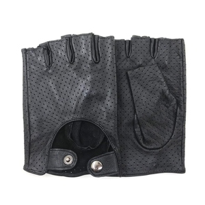 Gants de conduite en cuir de mouton à demi-doigts pour femmes, fins, respirants, antidérapants, pour l'été, décontractés, pour les voyages, produits unisexes - Product Image 5