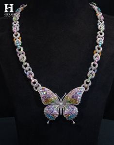 Luxury Butterfly Lab Grown Diamond Necklace Rainbow Gemstone Statement Necklace Fine Jewellery for Women - Product Image 1