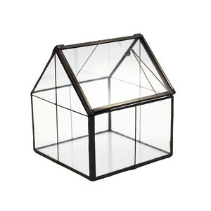 Terrario Pequeño Personalizado de Metal y Vidrio Negro, Macetero Moderno de Vidrio para Plantas de Interior, Suculentas, Plantas Aéreas y Terrarios DIY - Product Image 1