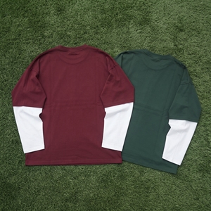 T-shirt surdimensionné à double couche pour homme, 100% coton jersey, col rond, t-shirts unisexes, style streetwear, t-shirts à double couche brodés - Product Image 3