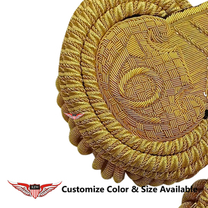 Epaulette Personalizado KEW con Bordado Dorado y Flecos Dorados, Accesorio Decorativo de Lujo para Prendas - Product Image 2