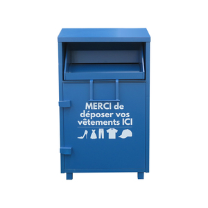 Bacs de dons verts avec support extérieur pour le recyclage et la collecte de vêtements usagés, boîte de collecte écologique pour vêtements et chaussures - Product Image 5