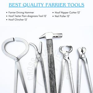 Kit de herramientas para recorte de pezuñas de herrador con martillo de calzado, cortador de pezuñas de 12 pulgadas, extractor de clavos, probador de pezuñas y alicates de pinza tipo cocodrilo - Product Image 2