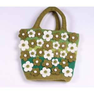 Bolso de Fieltro Bordado con Flores - Product Image 2