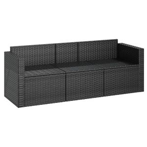 Divano da giardino in Poly Rattan nero 3 posti con cuscini divani modello D0100H79ZE8 - Product Image 6
