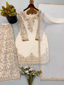 นำเสนอคอลเลคชั่นใหม่ ชุดเซ็ตเสื้อ-กระโปรงผ้าจอร์เจตต์ลายปักประดับเลื่อมสำหรับงานปาร์ตี้ พร้อมผ้าคลุมไหล่แบบกลับด้านได้ - Product Image 4