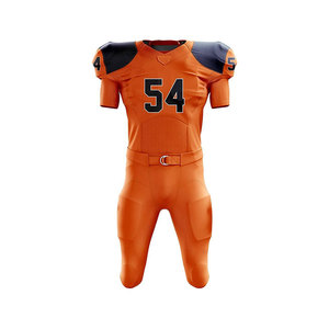 Customizable American Football Uniform Men's Sublimated Jersey Pants Moisture Wicking Fitted Set <b>Orange</b> - Product Image 3