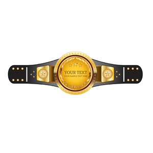 Cinturón de Campeonato Personalizable, Cinturón de Lucha Libre Dorado con Espacio para Texto Personalizado, Correa Negra de Alta Calidad y Diseño de Estrella - Product Image 1