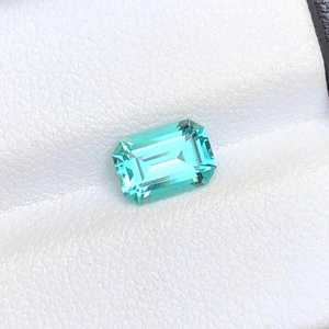 Turmalina natural color azul laguna, gema suelta con corte esmeralda, piedra de cristal para la elaboración de joyas. - Product Image 3