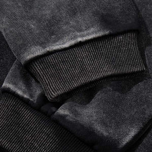 Manteau d'hiver personnalisé pour homme en polaire polyester/coton anti-boulochage, à capuche zippée, délavé à l'acide, coupe longue et oversize, imprimé numérique - Product Image 4