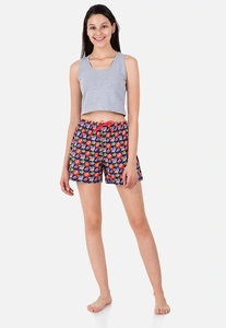 Shorts en coton imprimé pour femmes avec cordon de serrage à la taille et poches, coupe décontractée, respirant, taille mi-haute - Product Image 2
