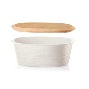 Boîte de rangement moderne pour cuisine en métal avec couvercle en bois pour l'organisation du garde-manger, le stockage des aliments et la présentation sur comptoir - Product Image 4