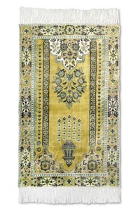 Best Quality Medium Gold Viscose Islamic Namaz Rug Soft Luxury <b>Prayer</b> <b>Mat</b> for Home Office Mosque Use Available for Sale - Product Image 4