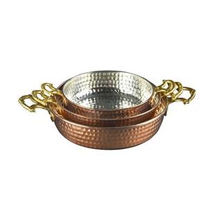 Poêle à frire traditionnelle en cuivre avec manche en laiton, poêle artisanale martelée pour la cuisine à domicile, les hôtels et les plats gastronomiques - Product Image 1