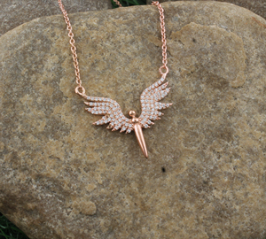Collier fantaisie plaqué or rose de luxe pour femmes, pendentif floral en zircon cubique AAA, pour femmes, haut de gamme, mariage - Product Image 4