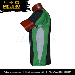 Maillot de baseball personnalisé Wasco unisexe à manches courtes, anti-humidité, coupe ample, fermeture à boutons-pression, vert et noir, tenue d'équipe - Product Image 4