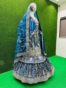 Splendeur de mariée majestueuse 10 conceptions farsi Sharara exquises Full Heavy Flare Dupattas en velours luxueux pour pakistanais indien - Product Image 2