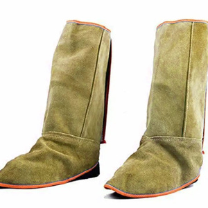 Chaussures de sécurité industrielles longues en cuir de vachette pleine fleur, imperméables, ignifuges et anti-étincelles pour le soudage sur le lieu de travail - Product Image 2