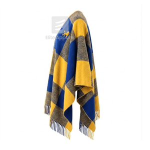 Capa personalizada de la hermandad Sigma Gamma Rho con logotipo bordado en la parte delantera, en bloques de color azul y dorado, para ropa femenina griega. - Product Image 2