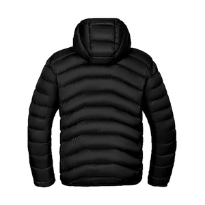 Light Warm Duck <b>Feather</b> Custom Logo Nylon Black Hooded Winter Bubble Puff Filled <b>Down</b> Puffer Jackets Coat for Men - Product Image 3