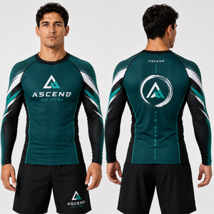 Camiseta de Compresión BJJ Personalizada Sin Gi con Diseño por Sublimación, Logotipo de Equipo, Fabricante de Ropa de Lucha, Proveedor Mayorista OEM, Top Profesional - Product Image 2
