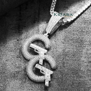 Colgante de Letra G con Diamante Cultivado en Laboratorio, Chapado en Rodio y Oro sobre Plata 925, Joyería Hip Hop para Hombre, Corte Redondo, Regalo - Product Image 5