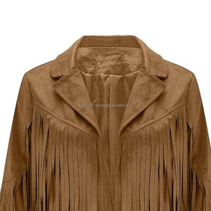 2025 OEM New Fashion Arrival Brown <b>Leather</b> Fringe <b>Jacket</b> For Women's Cheap Price Low Moq 100% High Quality Heated <b>Winter</b> <b>Jackets</b> - Product Image 3
