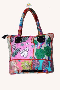 Bolso bordado de retales de algodón reciclado, bolso de hombro para mujer - Product Image 2