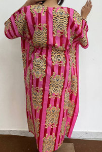 Vestido Kaftán de Algodón Estampado para Mujer, Corte Fluido, Estampados Atractivos, Construcción Ligera y Cómodo para Uso Diario - Product Image 4
