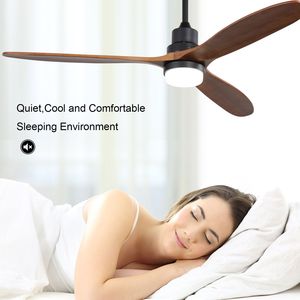Ventilatore da Soffitto LED da 60 Pollici con Luci, 3 Pale in Legno Massello, Motore Silenzioso Reversibile, Telecomando - Product Image 5