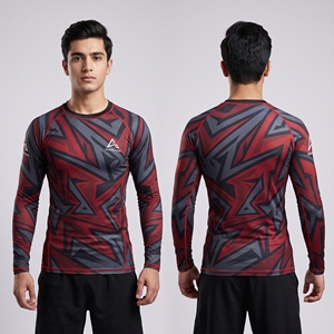 Custom MMA Rash Guard Long Sleeve Wholesale Sublimation Printed Men Martial Arts <b>Compression</b> <b>Shirt</b> Factory - Product Image 1