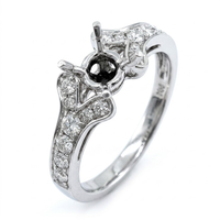 Bague de fiançailles rétro en or blanc 18 carats avec nœud papillon et diamant naturel, motif ruban, bijoux fabriqués en Chine