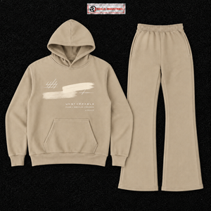 Conjunto Deportivo Beige para Hombre, Sudadera con Capucha Estampada y Pantalones Jogger, Ropa Deportiva Informal Personalizada al por Mayor, Conjunto de Dos Piezas - Product Image 5