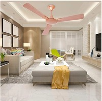 Ventilateur de plafond Aura 2 48 mm Or rose |   Décoratif haute vitesse |   Économe en énergie |   Engrenage du moteur |   Lames en alliage d'aluminium |   Télécommande
