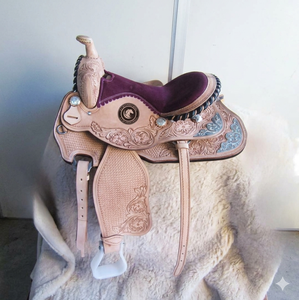 Sillas de Montar de Cuero Occidental de Alta Calidad Personalizables para Caballos de Talla 10-18, Ideales para Carreras de Barriles, Carreras de Trail y Paseos de Placer - Product Image 2