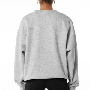 เสื้อสเวตเชิ้ตเทอร์รี่ผู้หญิงสำหรับฤดูหนาว ขายส่ง คุณภาพสูง คอกลม สีพื้น สปอร์ต แคชชวล ไซส์ใหญ่ ผ้าฟอก - Product Image 2