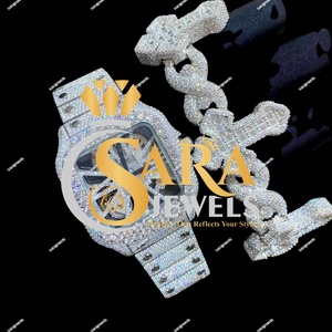 Alta demanda Nueva moda de lujo Diamante natural tachonado Iced Out Quartz 41 mm Relojes para hombres disponibles a los mejores precios - Product Image 3