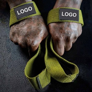 Sangles de levage en nylon vert avec fermeture Velcro antidérapante pour l'entraînement de musculation en salle de sport, unisexe - Product Image 4