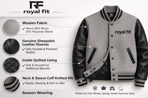 Custom <b>Winter</b> Varsity <b>Jacket</b> Men Wool <b>Leather</b> Sleeves Embroidered Sherpa OEM Logo Bomber Baseball Streetwear Bulk Wholesale - Product Image 6