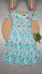 Vestido Maxi Elegante con Nudo de Pétalos y Bordado Soft Breeze, Prenda Cómoda de Primera Calidad, Atuendo Impresionante - Product Image 1