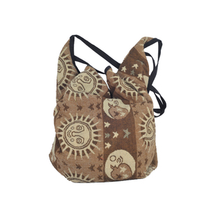 Cotton <b>Drawstring</b> <b>Backpack</b> Hobo Style Bag - Product Image 1